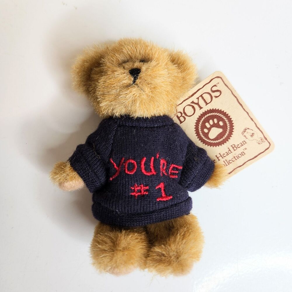 Boyds Bears Mini Thinkin' Of Ya You're #1 Sweater The Head Bean Collection